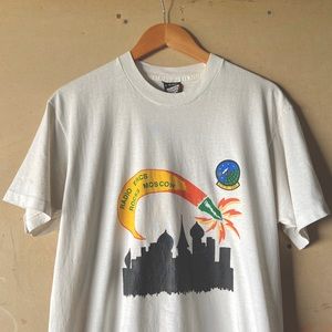 Vintage 80s Moscow Radio Technology Tee large